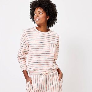 Lou & Grey Neon Striped Terry Pocket Top